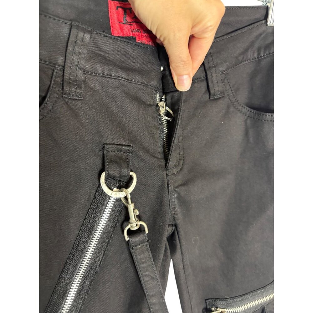 Tripp NYC Black Skinny Buckle Strap Zip Detail Pants - Picture 8 of 16